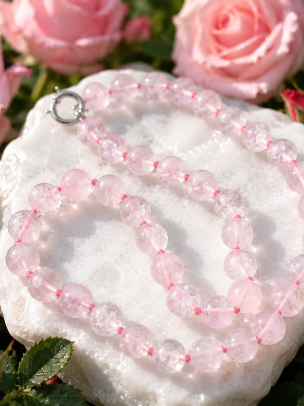 Premium quality Rose Quartz Necklace 20" 🆕